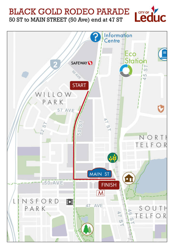 Leduc Rodeo Parade Route