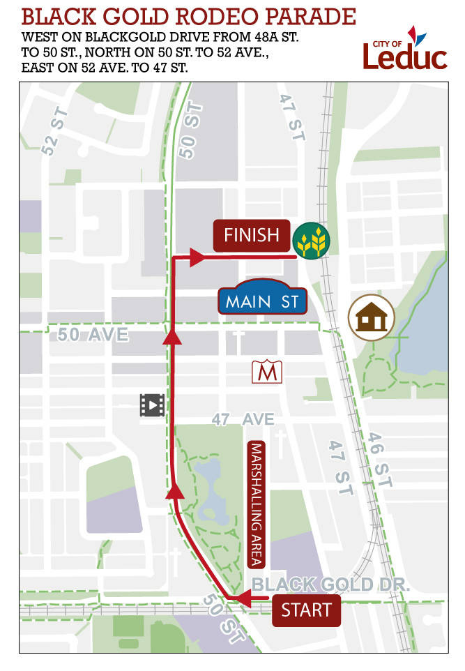 Leduc Rodeo Parade Route