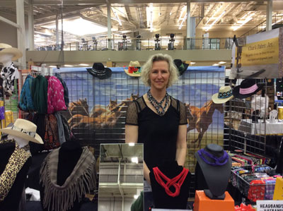 A happy vendor at the 2015 Black Gold Rodeo Trade Fair